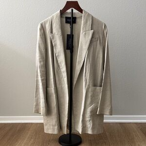 Lafayette 148 New York Malika Beige Linen Blazer P